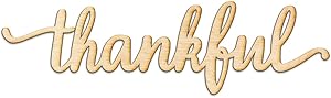 Thankful Script Wood Sign Home Decor Wall Art Unfinished Charlie 8" x 2"