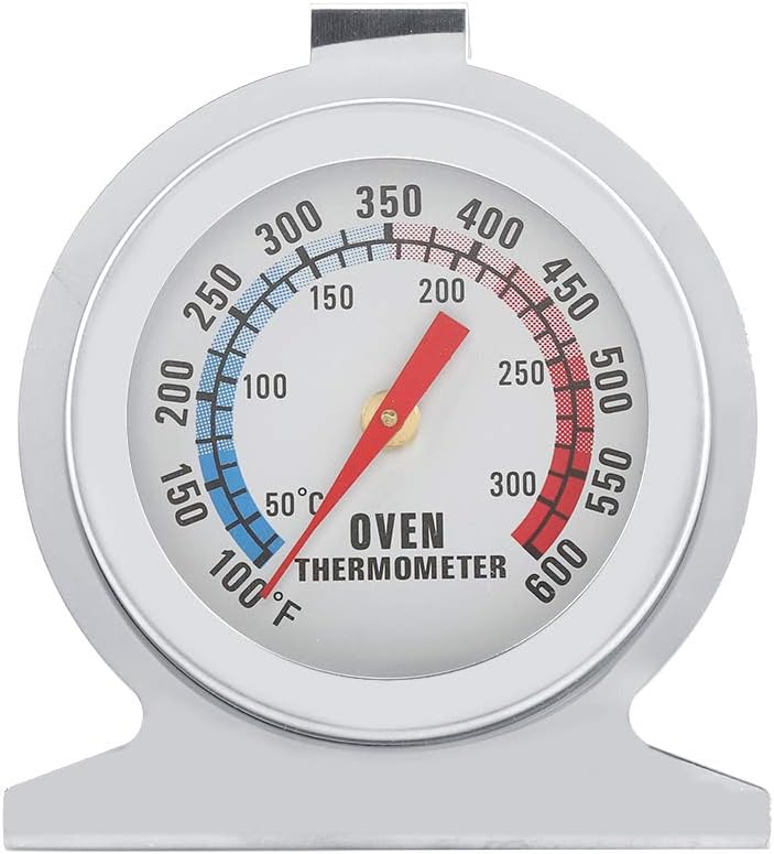 Oven Thermometer, Stainless Steel Pointer Dial Oven Thermometer Food Meat Temperature Gauge (50-300℃)
