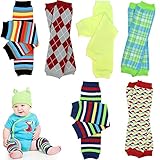 6 Pack of Judanzy Baby Boys Leg Warmers in Stripes ,Solid, and Designs