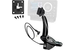 ChargerCity Dual USB Sirius XM Satellite Radio Car Truck Lighter Socket Mount w/Tilt Adjust & PowerConnect Cable for Onyx Plus EZR EZ Lynx Roady Starmate Xpress (Vehicle Dock NOT Included)