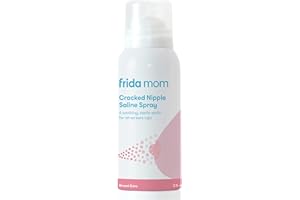 Frida Mom Saline Spray for Cracked Nipples, Breastfeeding Essentials for New Moms, Gentle for Baby and Mom, Spray to Heal Sore, Cracked Nipples, 2 fl oz