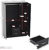 Vida Designs Riano 3 Door Mirrored Wardrobe Black 170H x 115.4W x 53D view 8
