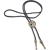 BRBAM Vintage Style Bolo Tie Western Cowboy Leather Rodeo Bolo Bola Tie Necktie for Man