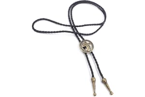 BRBAM Vintage Style Bolo Tie Western Cowboy Leather Rodeo Bolo Bola Tie Necktie for Man