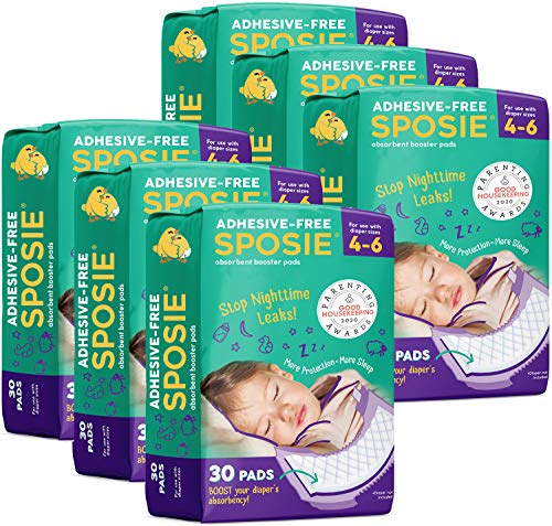 Sposie Overnight Diaper Booster Pads for Nighttime Leak Protection, 180 Inserts-Pads, No Adhesive for Easy Repositioning…