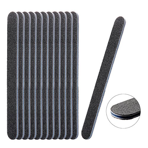 Makartt Professional Nail Files Black Washable Double Sided 180/240 Grit Nail Buffering File 10pcs