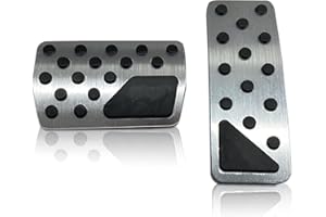 Miytsya 2 PCS Aluminum Alloy Anti-Slip Gas Pedal Brake Pedal Cover Interior Accessories Kit for 2011-2023 Jeep Grand Cherokee Dodge Durango, No Drilling Brake and Accelerator Pedal Covers (Silver)