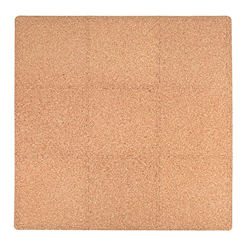Tadpoles Soft EVA Foam 9 Piece Playmat Set, Cork, Natural, 38"x38"