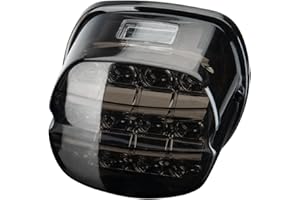 HAZAWA Layback LED Tail Lamp Rear Brake Light Smoked Taillights Assembly Compatible with Harley Davidson Sportster 883 1200 Dyna Road King Electra Glide Softail Street Glide Touring(Black)