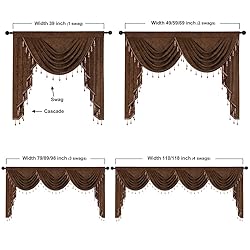ELKCA Thick Chenille Window Curtains Valance for