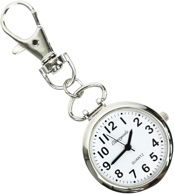 Amazon エイベクト キーチェーンウォッチ 小さな時計 フックウォッチ 懐中時計 ナースウォッチ キーホルダー シンプル シルバー 懐中時計 腕時計 通販