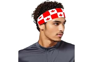 Canada Headband for Man Woman,Canadian Flag Non Slip Elastic Soft Head Band Bandana for Sport Travel Running Working Out