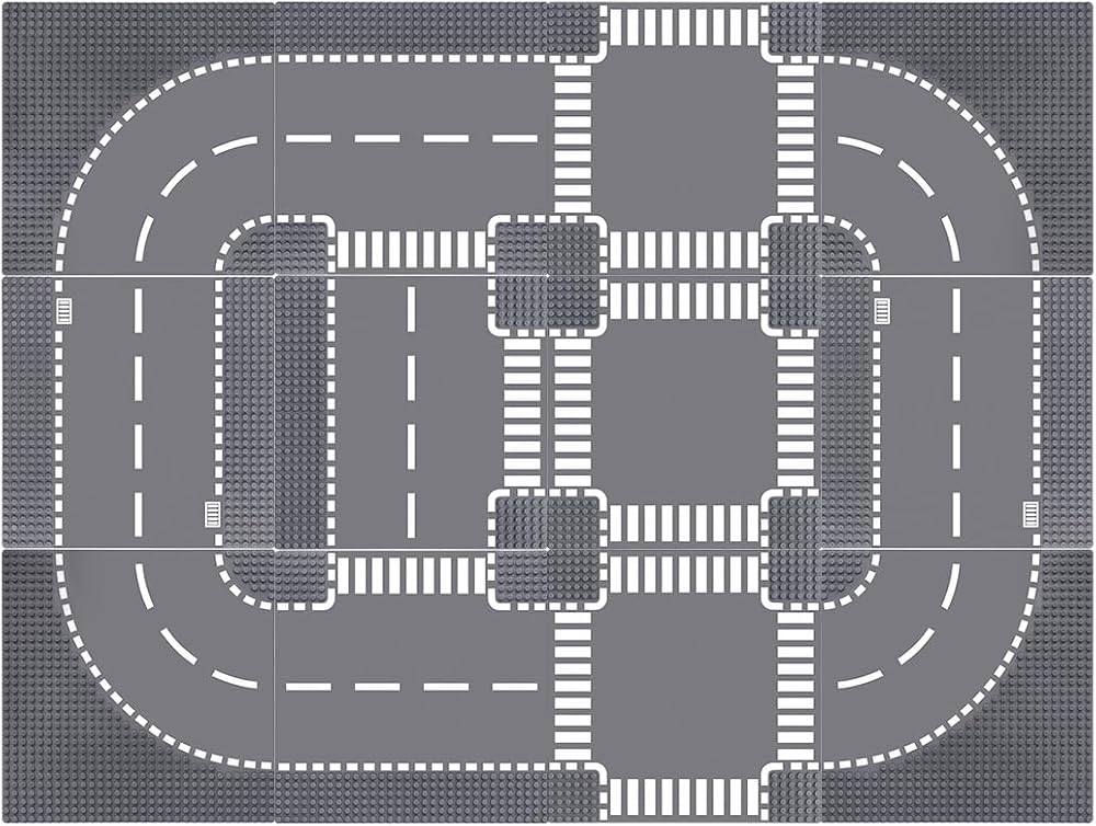 Lekebaby 12 Pack 10x10 Road Base Plates City Street Compatible with Major Brands