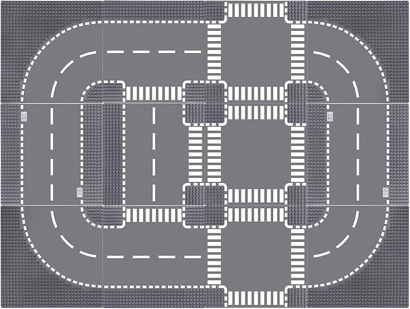 Lekebaby 12 Pack 10x10 Road Base Plates City Street Compatible with Major Brands