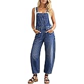 Kedera Women's Denim Overall Casual Straight Wide Leg Bib Jeans Overall Adjustable Straps Denim Romper Stretch Jumpsuits
