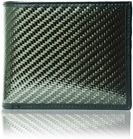 Carbon Fiber Wallet Leather Wallet, Bifold Wallet, RFID Blocking Top Flip ID Window Multiple Slots Bifold Wallet Cash Check Credit Card ID Card Wallet, Men, Black