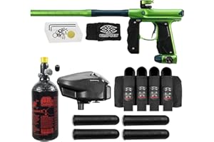 Maddog Empire Mini GS Electronic Full Auto Paintball Gun Marker w/ 48/3000 HPA Paintball Tank, Empire Halo Too Electronic Loader, 4-Pod Harness & (4) Pods Starter Package