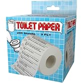 Crap Jokes Funny Toilet Paper - 3-Ply Prank Gag Gift Roll | Septic safe roll printed with jokes; gag gifts for men, bathroom humor, and office prank