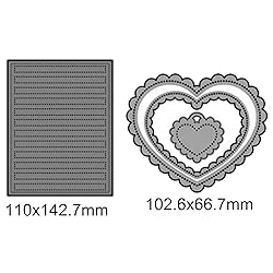 Rectangular Dots Cover Scallop Hearts Dies for Card