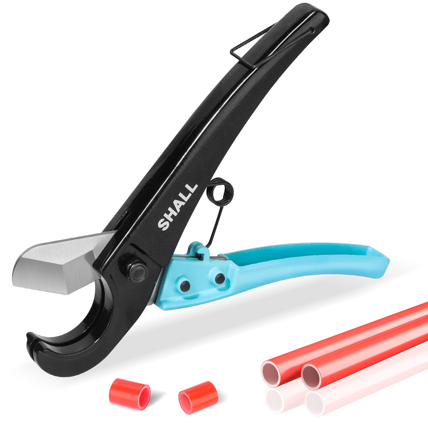 Photo 1 of Shall Pex  Cutter, Cuts up to 1-3/8’’, Fast Tubing Cutter for PEX, Plastic Hoses, PVC, CPVC, PP-R, PE (Thin), etc., Aluminum Alloy Pipe Cutting Tool with Stainless Steel Blade for Clean Cut