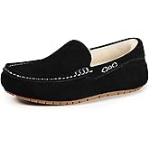 KIDMI Women's Genuine Suede Moccasin Slippers Fluffy Cozy House Shoes with Soft Sole Indoor/Outdoor