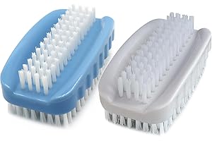 YLIJXQC Nail Brush for Cleaning Fingernails Two Sided Hand Fingernail Scrub Brush Soft Stiff Nylon Bristles Nail Scrubber Brushes for Men Women Kids,2 PCS