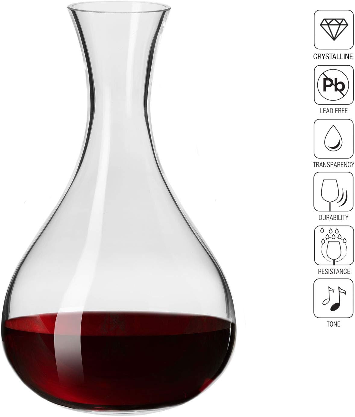 Krosno Red Wine Decanter Carafe Glass 1600 ML Harmony Collection