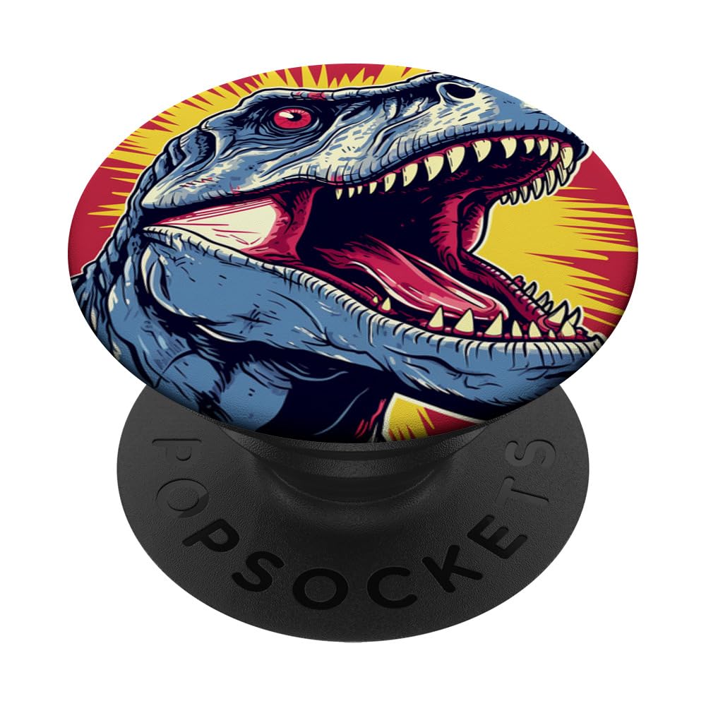 T-Rex T Rex Tyrannosaurs - pop art Dino Cute PopSockets Swappable PopGrip