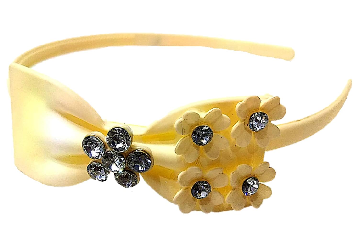 Proplady Partywear Stylish Rhinestone Matte Finish Bow Hair Band