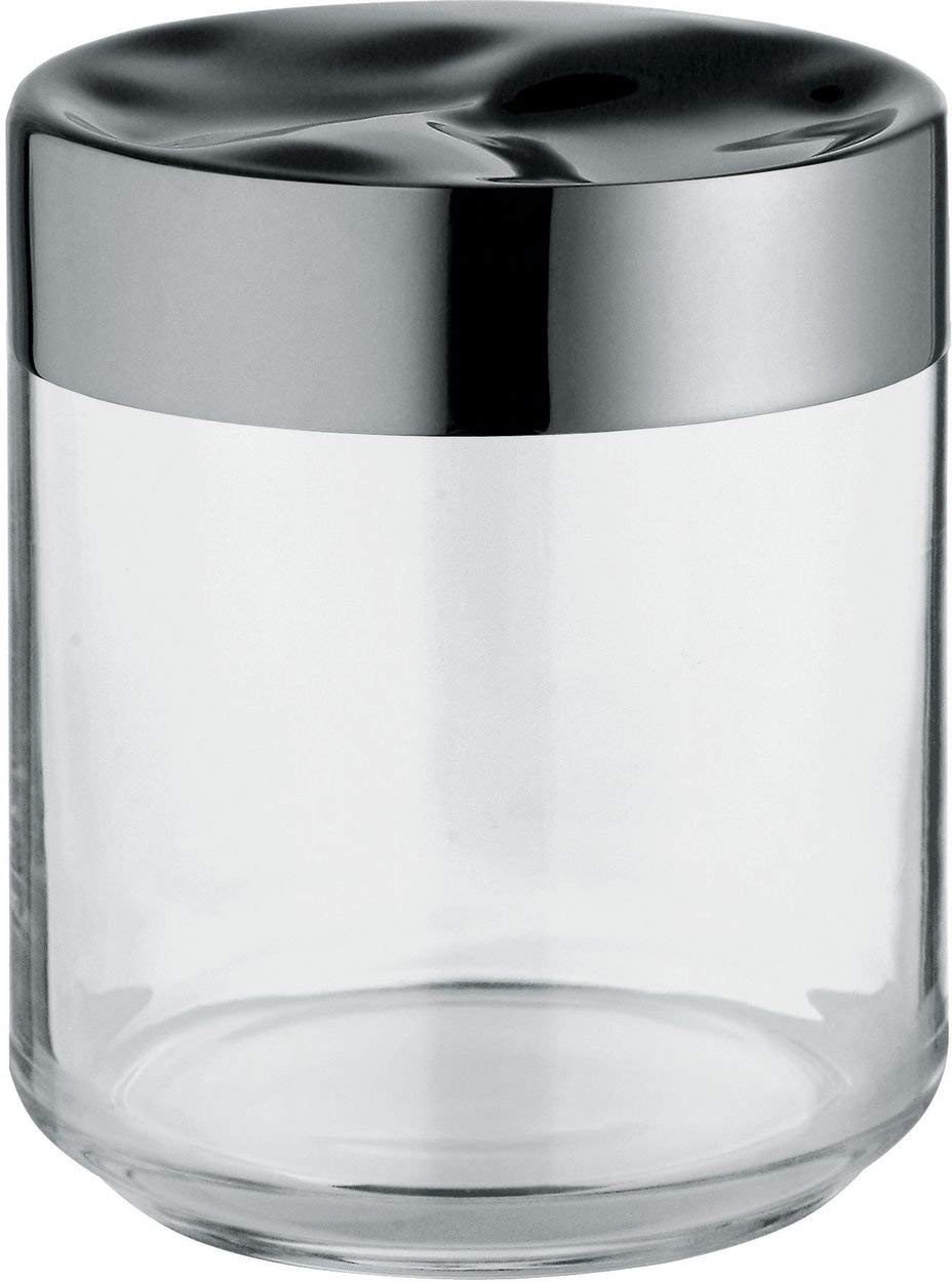 Alessi Julieta LC08 - Design Hermetic Kitchen Jar, Glass Body with Stainless Steel 18/10 Lid, 75 cl