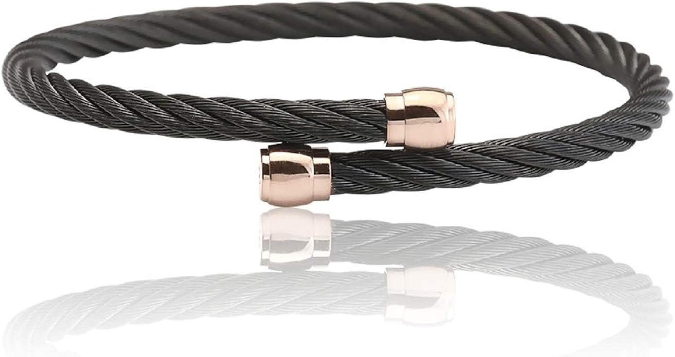 Amazon ハリオル ブレスレット ケルト風 スカウ アサイア Pvd ノワール ローズ 04 302 1 サイズ M ブレスレット 通販
