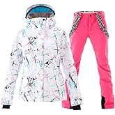 Women's Ski Jackets and Pants Set Windproof Waterproof Insulated Snowsuit Winter Warm Snowboarding Snow Coat