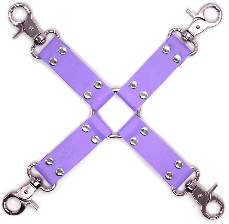 Hogtie Handmade Well Built Durable Latigo Leather Cross Band (Purple)