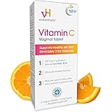 vH essentials Vitamin C Vaginal Tablet | Boric Acid Suppository Alternative | Supports Healthy pH and Eliminates Vaginal Odor