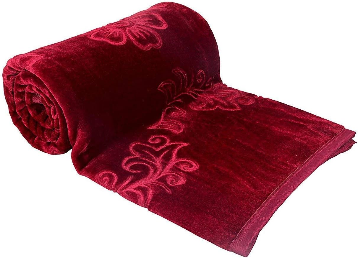 Buy Cotton 150 x 225cm Blanket, Maroon Online at Low Prices in India