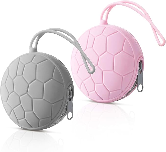 2 Pieces Silicone Pacifier Bag Pacifier Holder Case Pacifier Bag Pouch