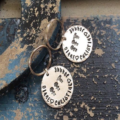 Stick Figure Family Keychain