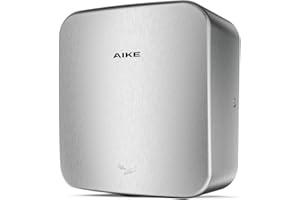 AIKE Heavy Duty Jet Cube High Speed Hand Dryer for Bathroom 110V 1400W, Model AK2800C Brushed Stainless Steel Cover