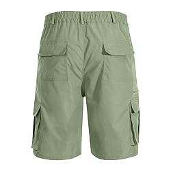 Cargo Shorts for Men Stretch Waist Knee Length Mens
