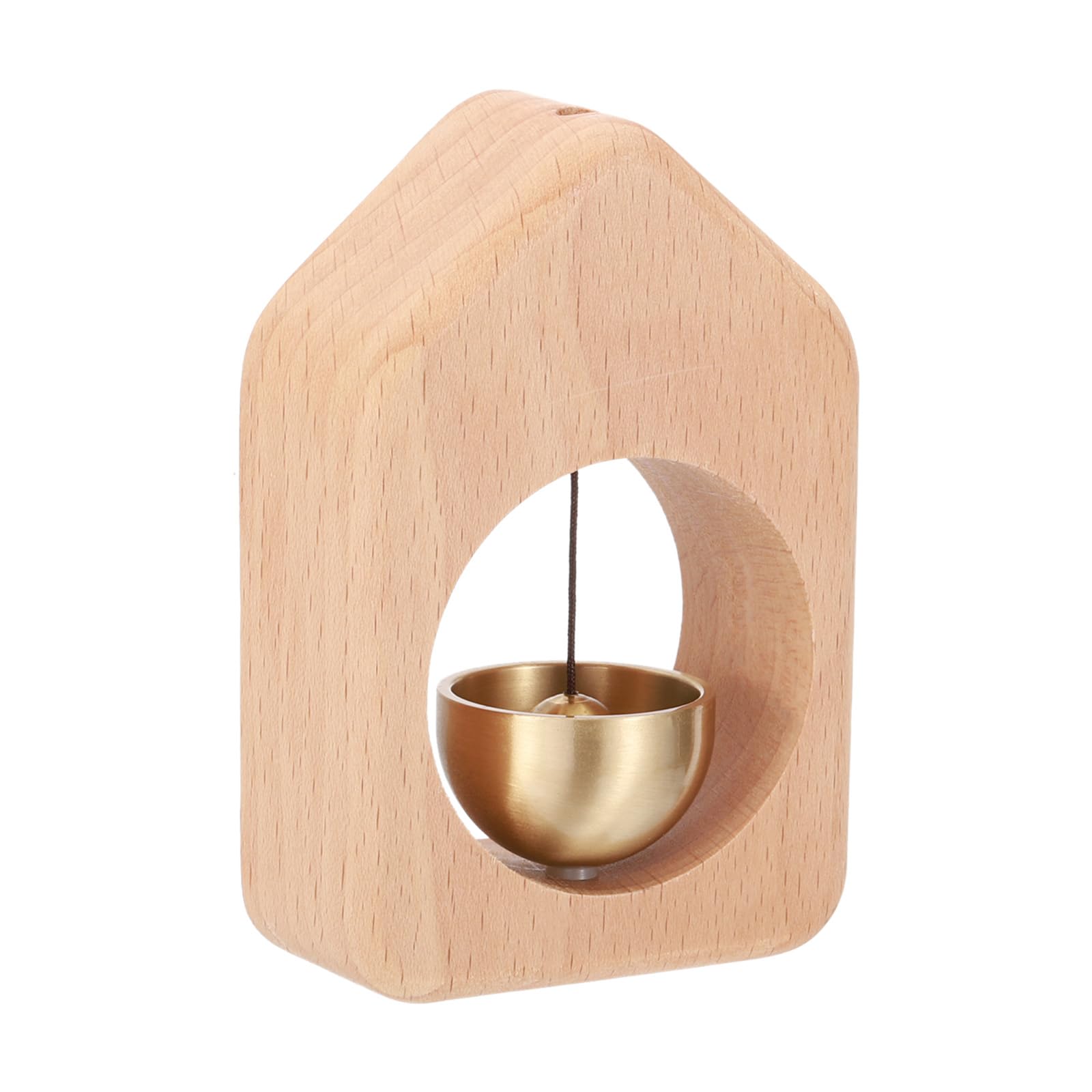 PATIKIL Magnetic Shopkeepers Bell for Door Opening, Woodybeing Door Chime for Business Office Ornaments Hanging Decoration Entrance Fridge Sticker Beech (House)