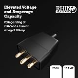 rhinocables 3 Pin In-Line Mains Power Adapter Rubber Connector 250V 10A view 6