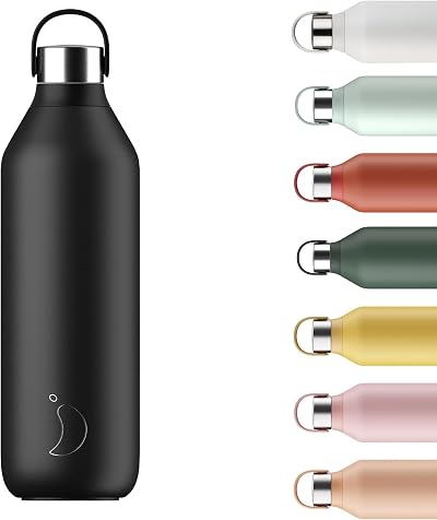 Chilly's Series 2 Bottle 1000ml Abyss Black Stainless Steel Vacuum Insulated
