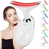 Red-Light-Therapy-for-Face and Neck Massager,7 Colors Womens Skin Rejuvenation Lifting Facial Massager Tool for Toning,Glow Boost (White)