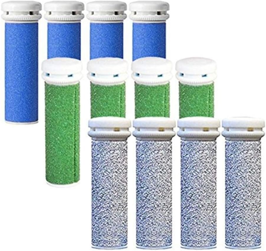 CSL Rollers Compatible with Emjoi Pedi Extreme Coarse/Extra/Coarse Refill Mixed 12 Pack (DO NOT FIT The EMJOI MINI AS Photo 2 Shows)