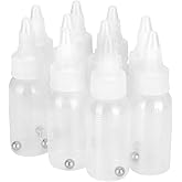 Tbest Paint Bottle,10 Pack Airbrush Paint Bottles Jars Plastic containers 1oz/30ml of Acrylic Storage Mixing with Ball jar Bottle Mixer resealable Empty Small Squirt 1inch Container Squeeze