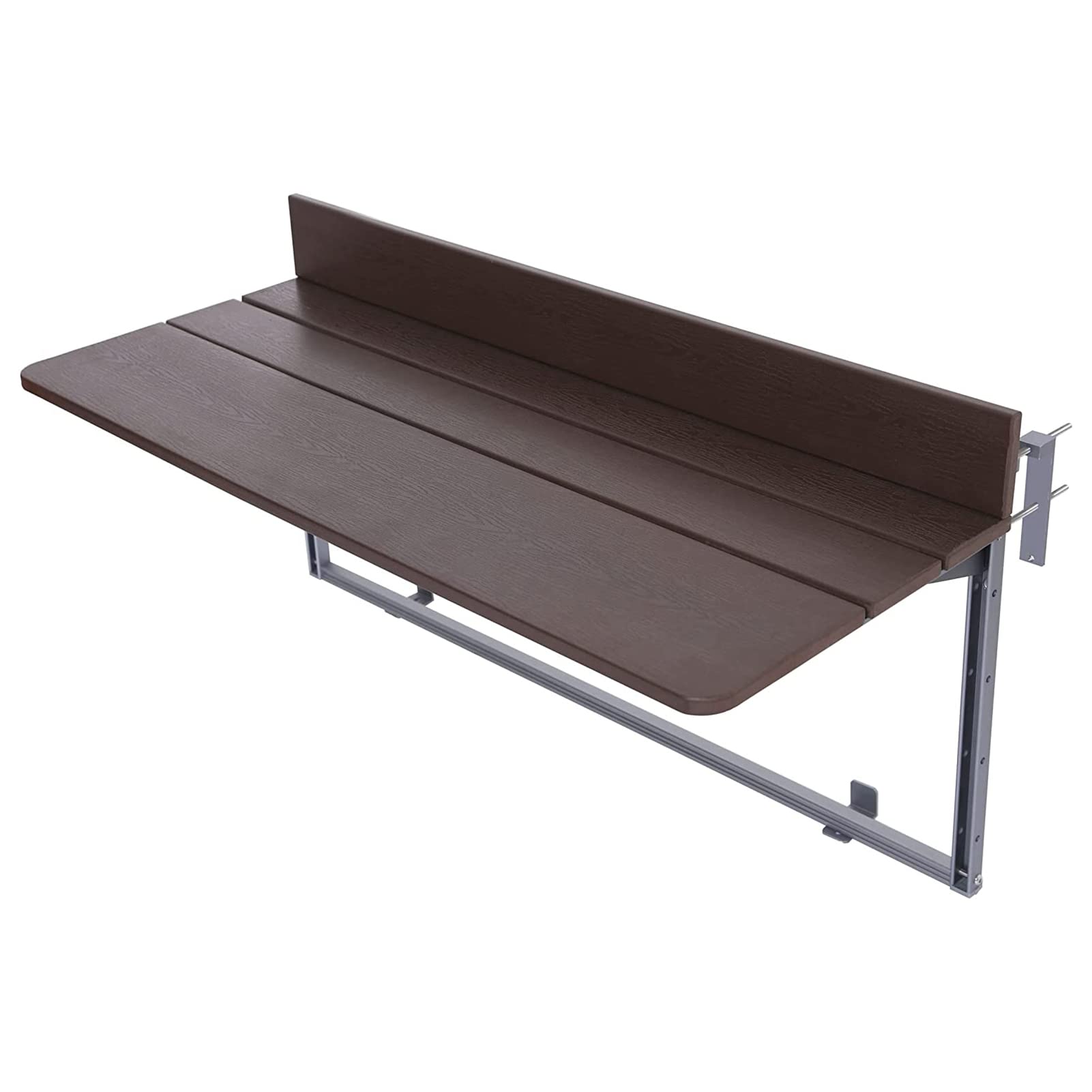 Gdmokle Balcony Hanging Table, Balcony Folding Table, Railing, Hanging Table with 5 Way Height Adjustable, Foldable Balcony Table for Patio Garden, Aluminium Profile Table (60x37 cm/23.6x14.6 inches)