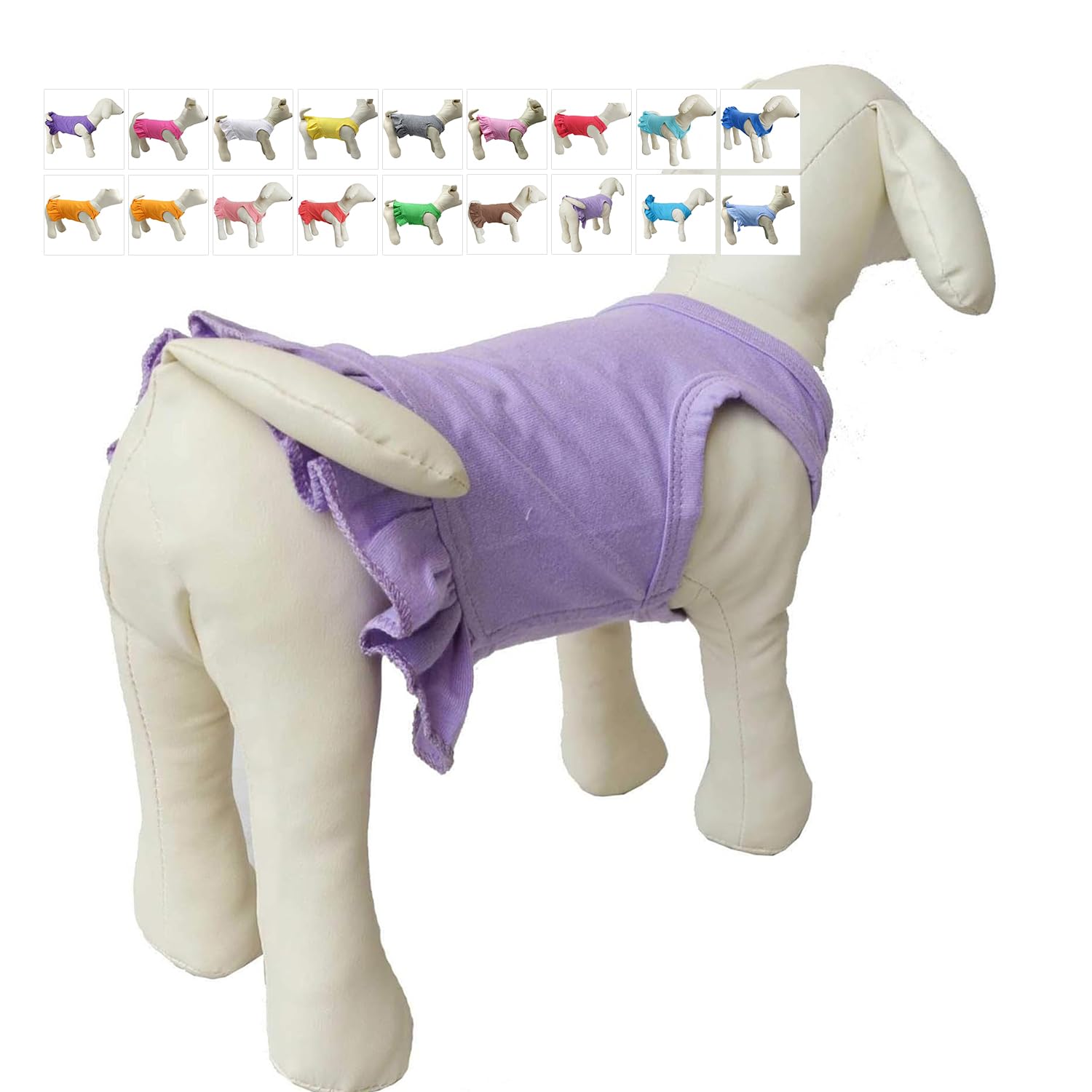 Longlove Pet Clothes Small Dog Clothing Blank Color Sport Dress T-Shirts Tee Dresses Tanks Top for Small Size Female Dogs Summer Spring Pet Costumes 100% Cotton (XL, Violet)