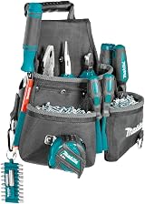 Makita E-15207 3 Pocket Fixing Pouch 1680 Denier Polyester Leather Holders view 2