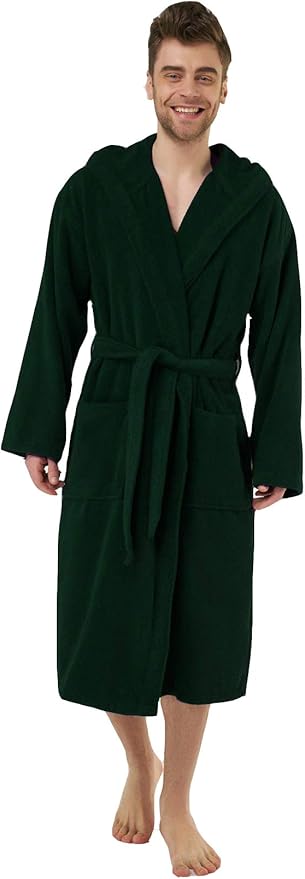 men's hooded terry cloth bathrobe