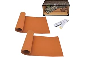 Damooo 2 Pack 40 Galoon Reptile Carpet Reptile Mat & Reversible Substrate, Terrarium Liner Bedding for Lizard,Chameleon,Gecko,Snake,Ceratophrys (35.25 X 17.25IN, Brown)